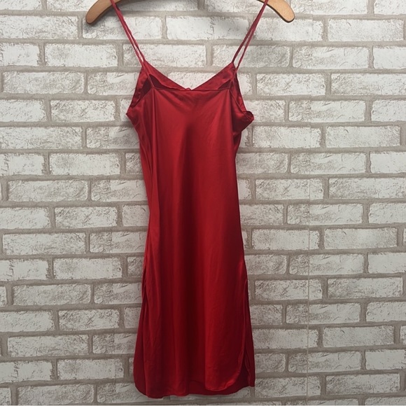 Lasoie 100% Silk Red Slip dress - Picture 2 of 6